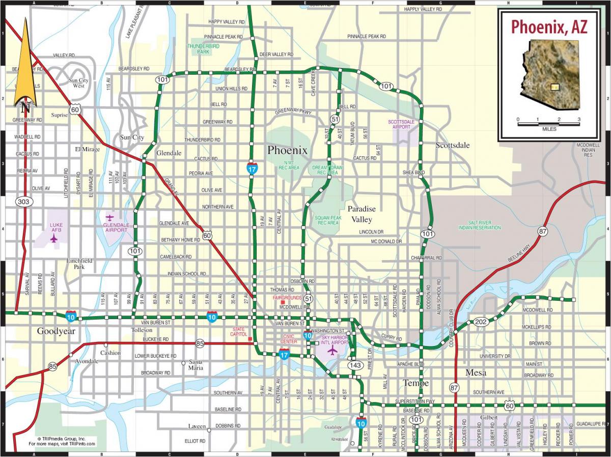 mapa Phoenix az area