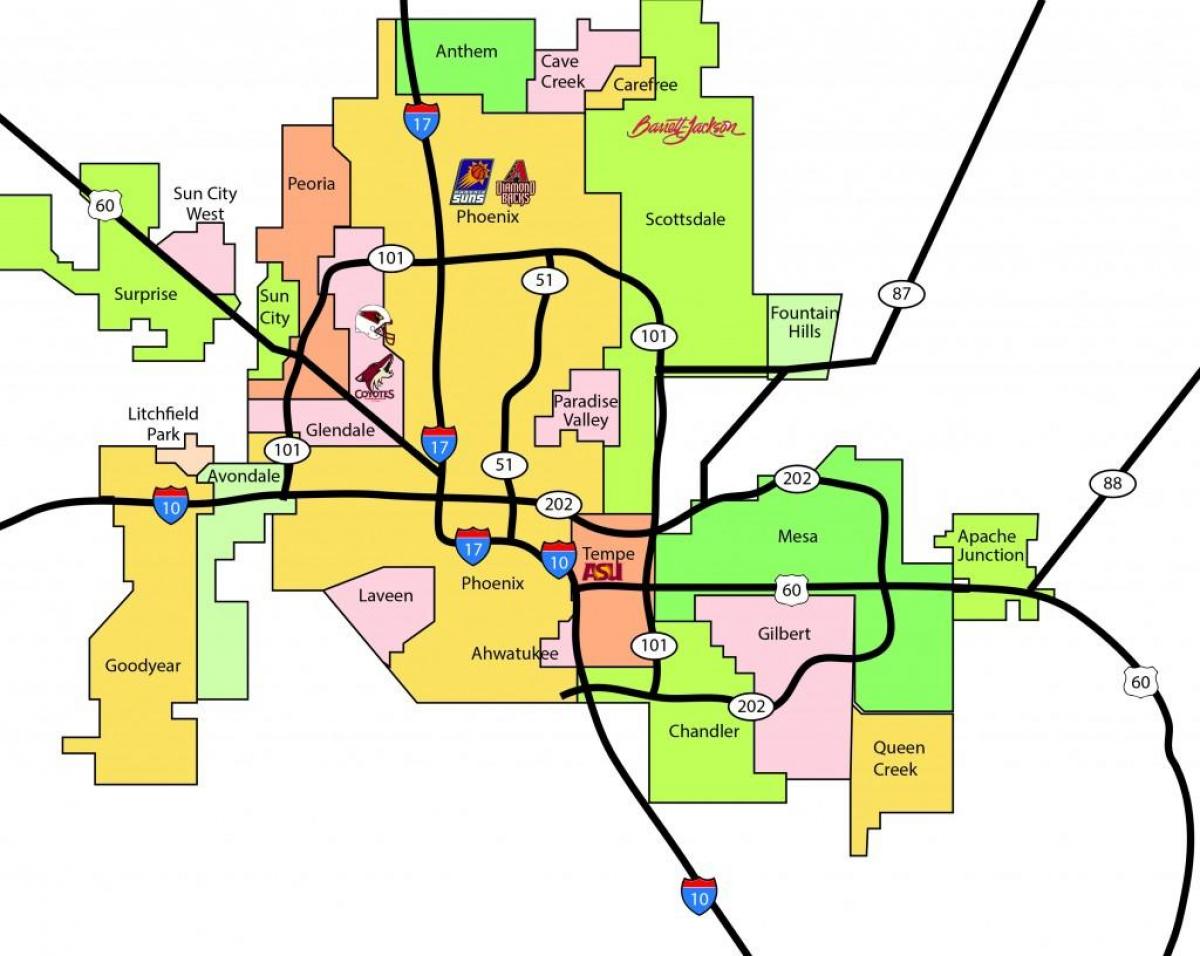 Phoenix metro area mapa