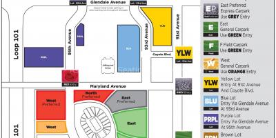 Parking mapa university of Phoenix stadium